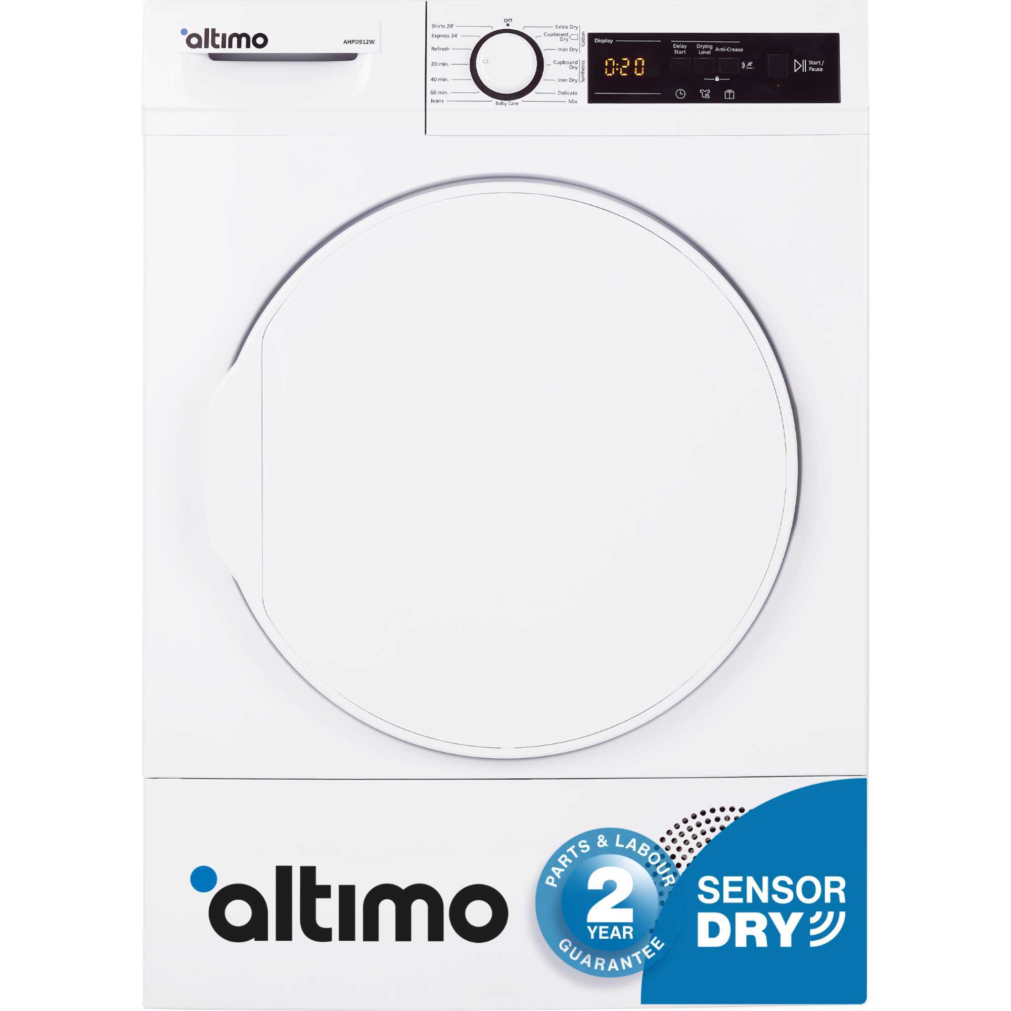 AHPD912W 9kg Heat Pump Tumble Dryer - White